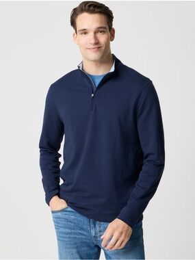 J. Crew Navy Performance Quarter-Zip Pullover size L